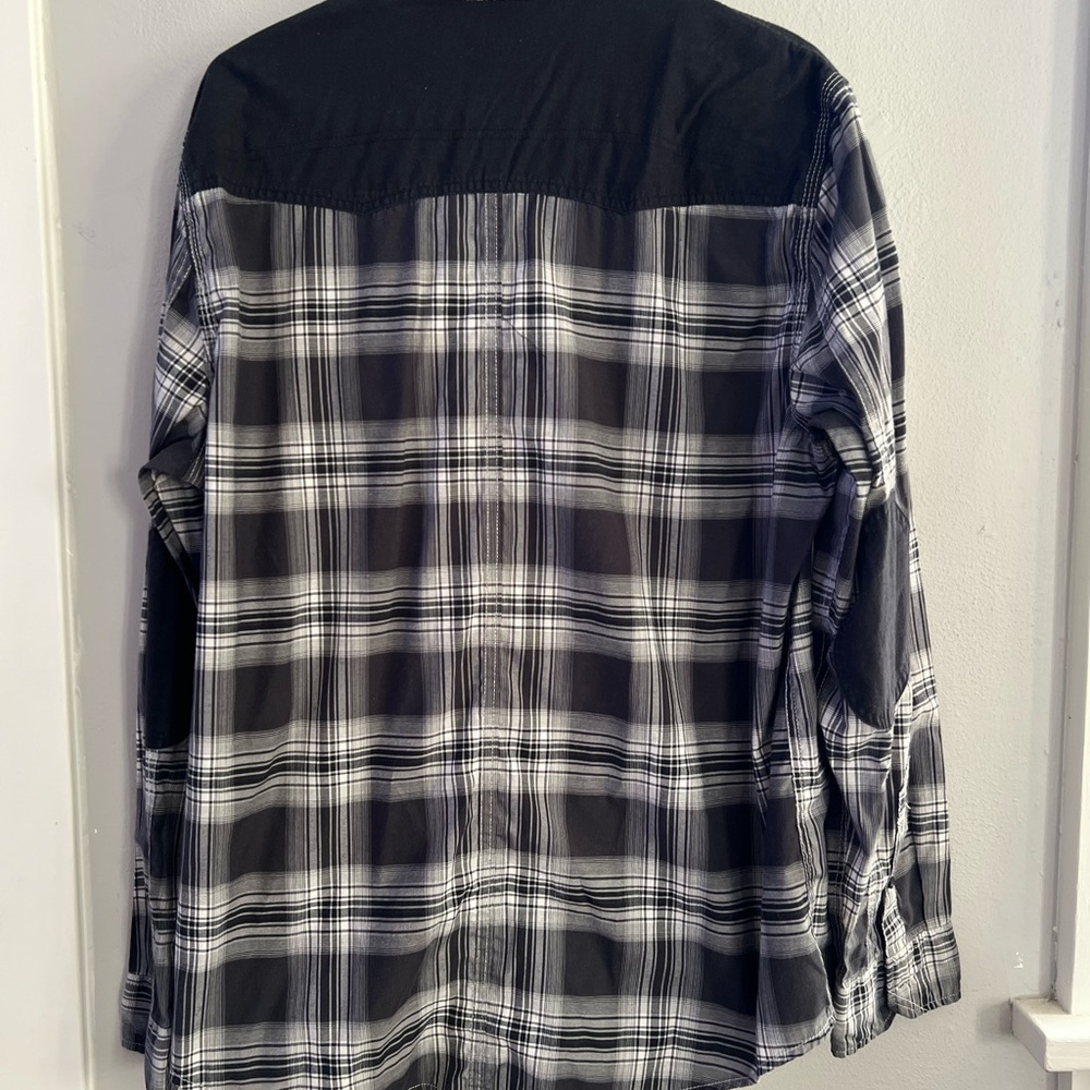 Helix Western Black and Gray Plaid Men's Shirt - Picture 2 of 2